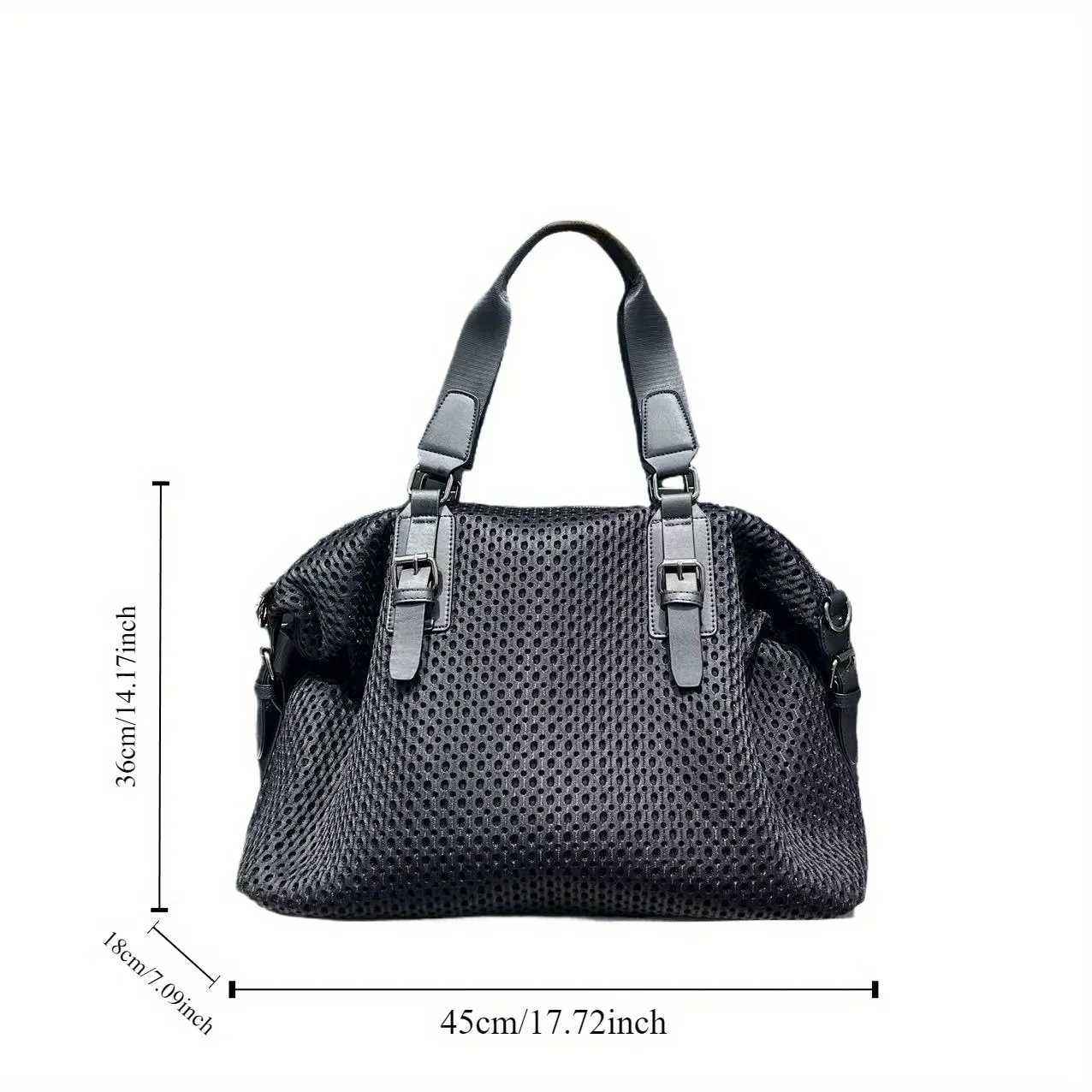 Womens travel bag simple leisure vacation large bag waterproof nylon mesh shoulder messenger bag Y250304