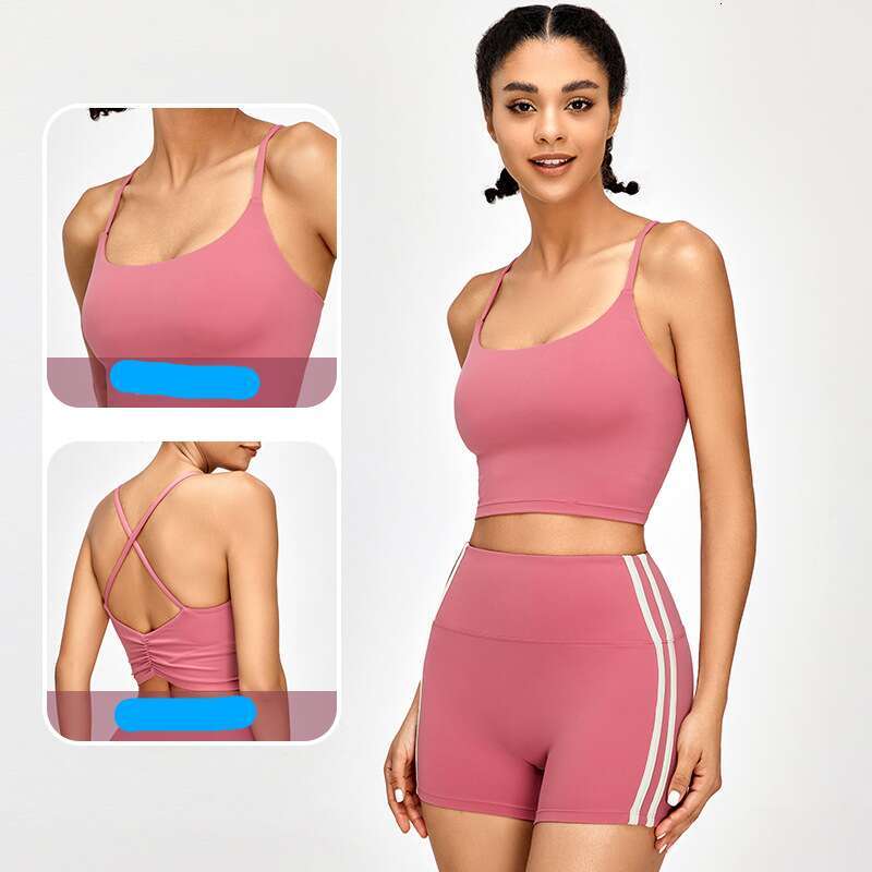 European American fine belt cross back yoga bra for women, breathable, quick drying, shock-absorbing, running, fiess sports bra, 2025 new casual and v