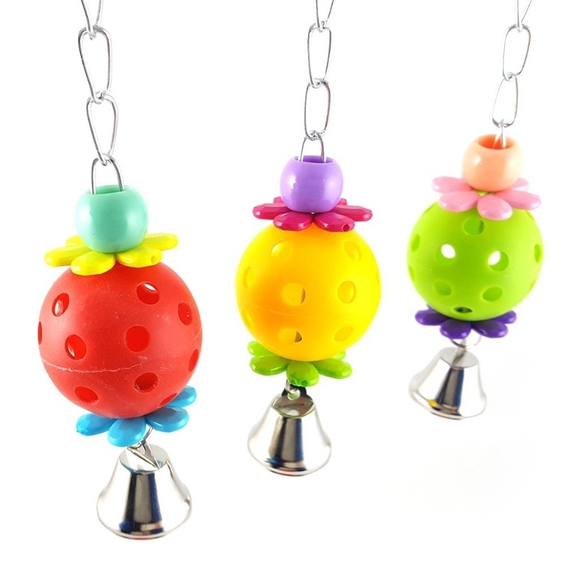 Bird Parrot Toy Colorful Bird Swing Toys With Bell Hanging Toy For Budgie Lovebirds Conures Small Parakeet Agapornis Cages Decor