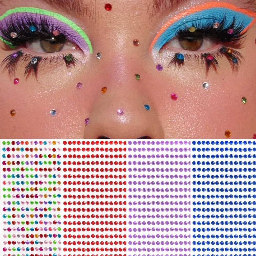 36mm Glitter Diamond Face Jewels Eyeshadow Stickers Self Adhesive Body Tattoos Eyebrow Nail Decorations 250219