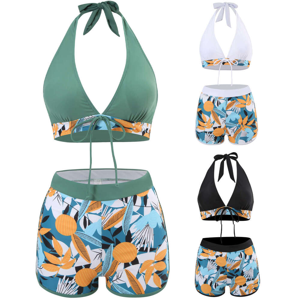 European and American bikini women with chest cushion conservative backless sexy swimsuit 2025 temperament versatile new trendy clothing ins