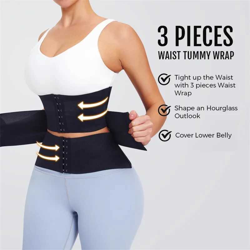 MiiOW Waist Trainer Corset Women Binders Shapers Tummy Wrap Body Shapewear Slimming Belt Flat Belly Workout Postpartum GirdleXJ250304
