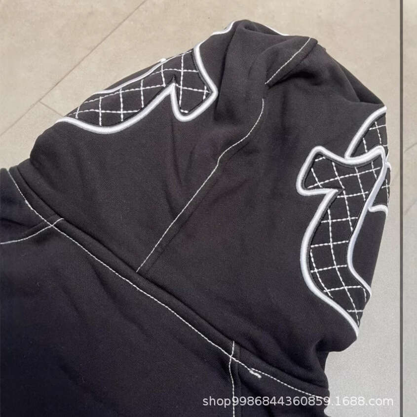 New full embroidery American youth trend, fashionable zippered hooded sweater suit, slim China-Chic
