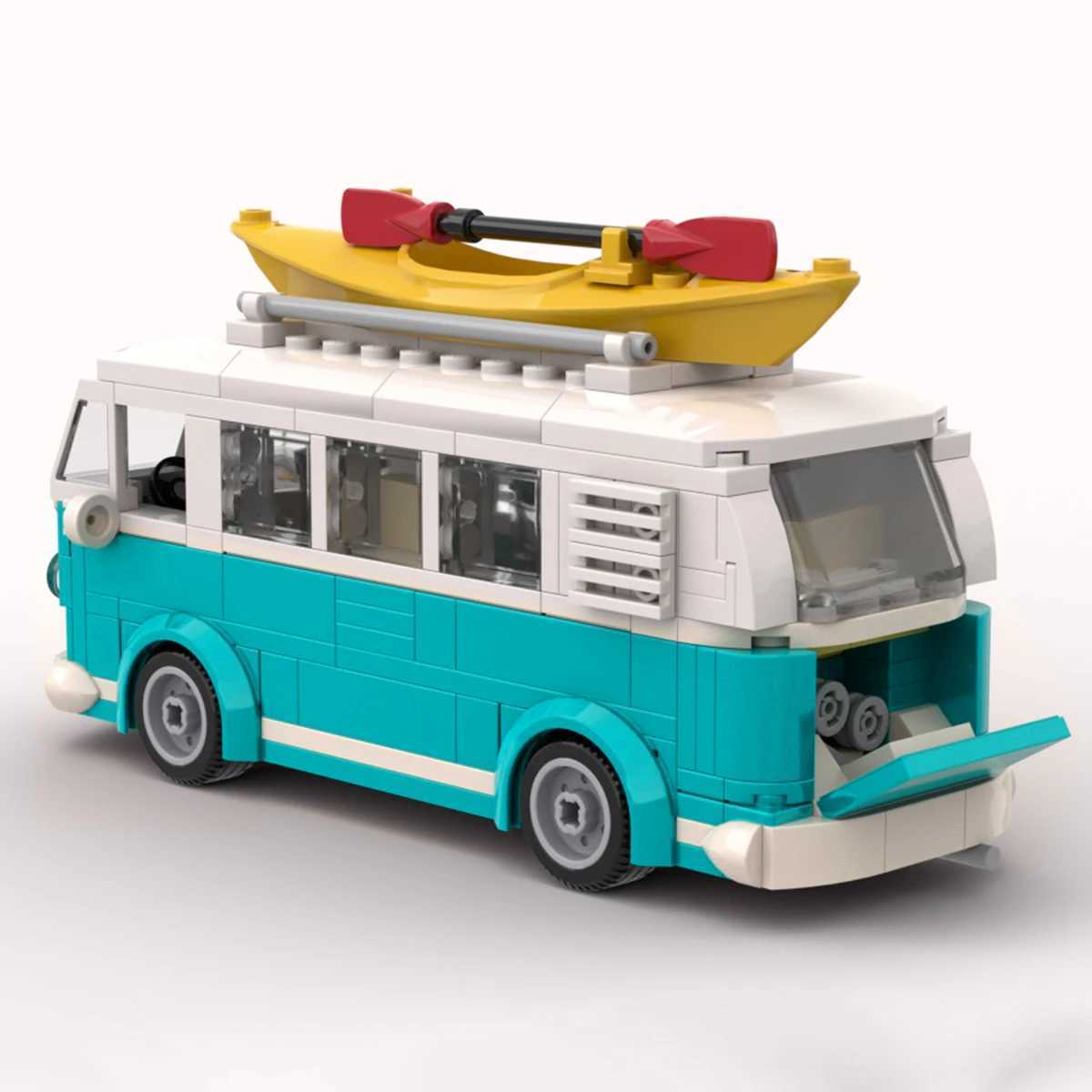 MOC Technical Car T1 Camper Van Vehicle 309PCS Model Building Blocks Toys For Children Toy Kids Gifts City Car BricksT250304