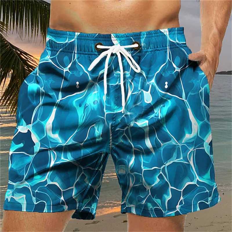 Personality Seawater 3D Printed Shorts Mens Hawaii Swim Shorts Summer Casual Vacation Beach Trunks Kids Oversized Board PantsT250304