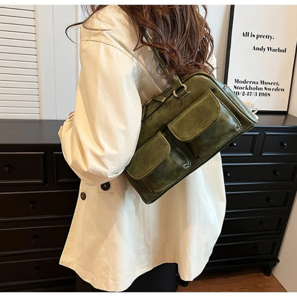 VANDERWAH Small Double Pockets Shoulder Bags For Women Fashion Trend Underarm Bag Female Handbags And Purses 250228