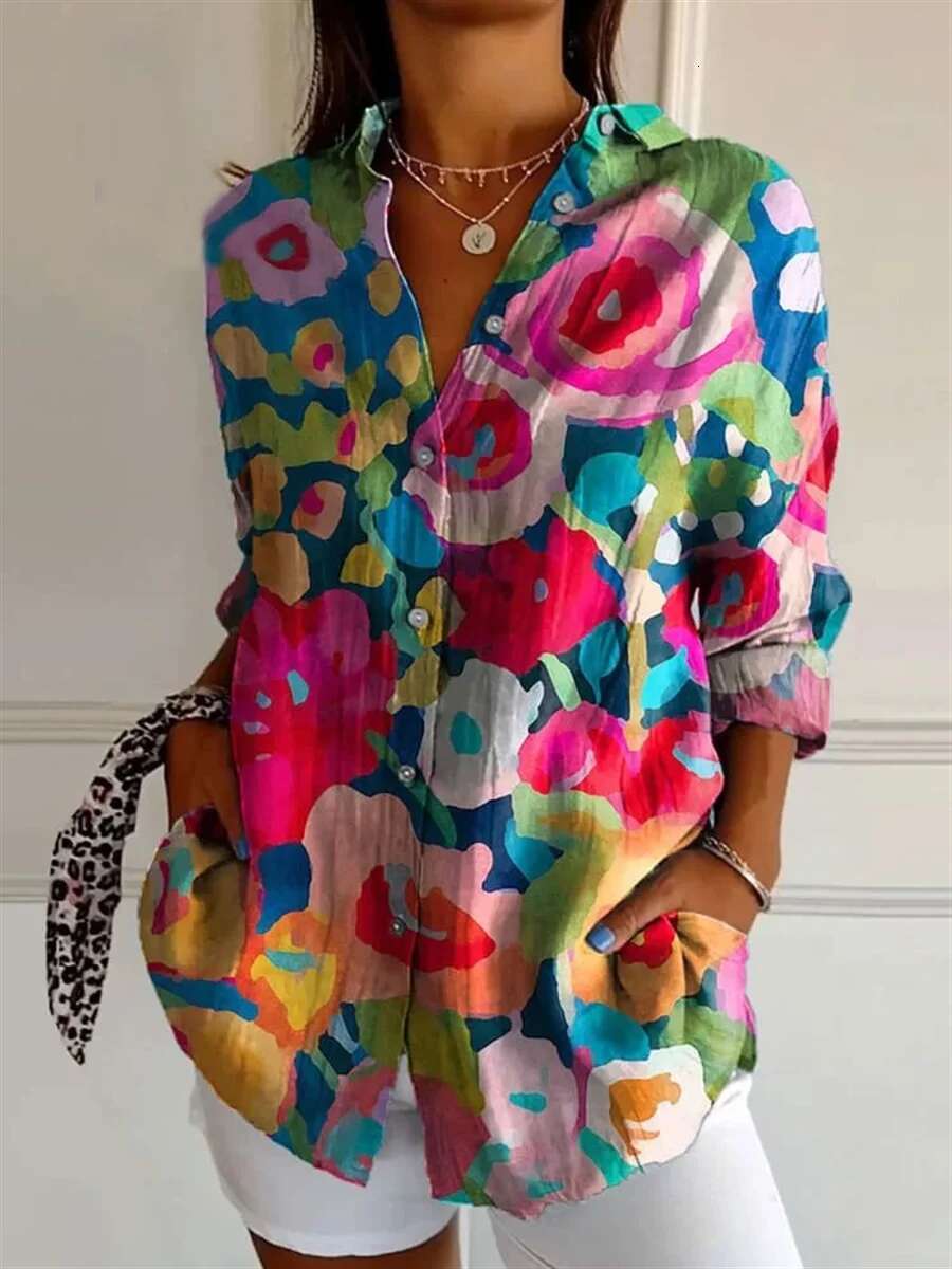 2024 And Tops Elegant Ral Shirt Octopus 3D Printing High Quality Long Sleeve Fashion Plus Size Women's Shirts