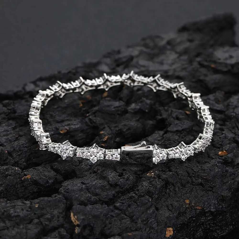 Iced Out Cubic Zirconia Tennis Bracelet Layering Bracelets Trendy Stuff for Men Women