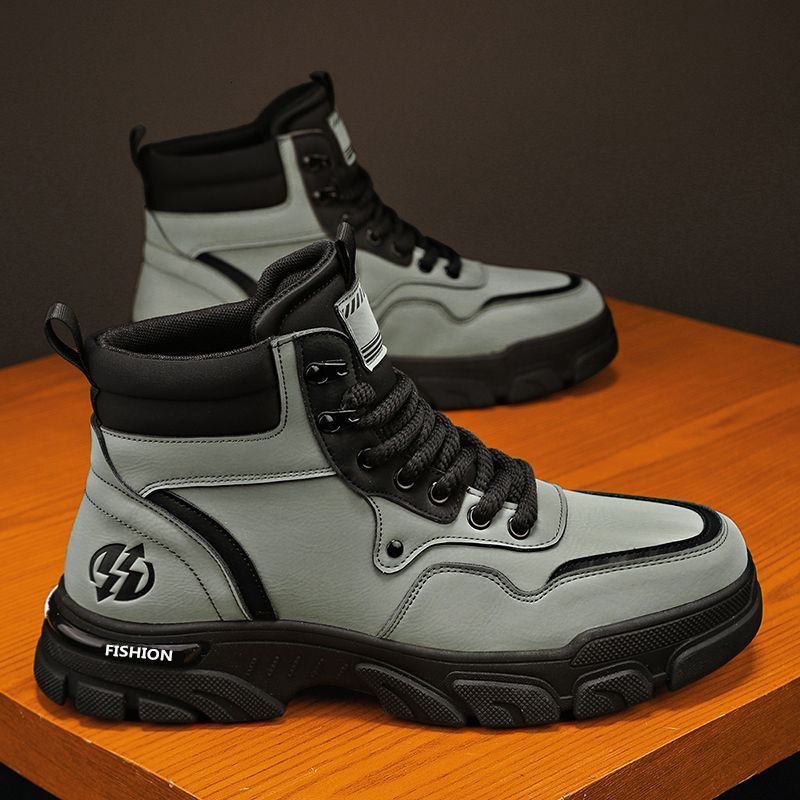 2025 Spring And Summer Designer s New British Long Boots Yellow Grey Original Fashion Men s High Top Outdoor Waterproof Leather Boots Men s Size 39-44