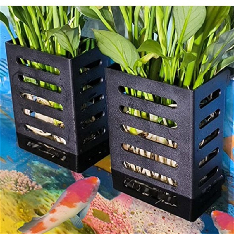 Aquarium Plant Holder Hanging Basket Water Aquatic Plant Pot with Hole ABS Aquascape Decorations Planter Cups Fish Decoration