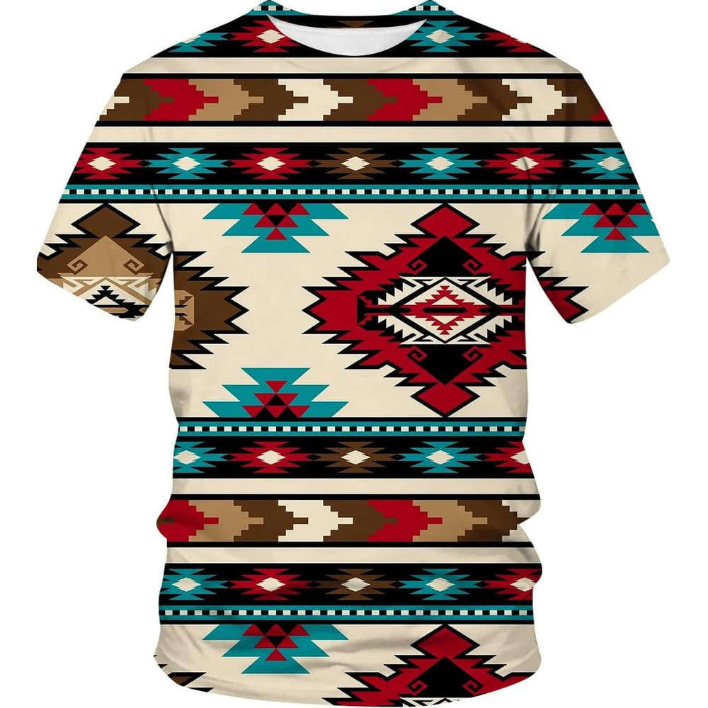 Mens T shirt Men Women Aztec Print Fashion Crew Neck Short Sleeve Tee Shirt tee Casual tops summer clothes