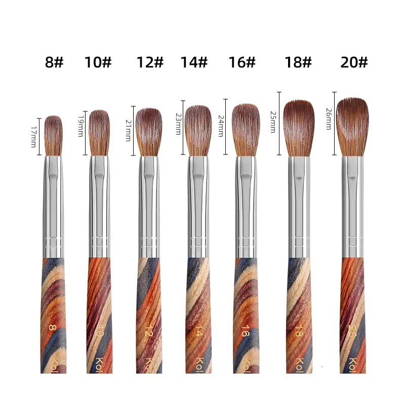 Tianmi 100% pure Kolinsky nail brush bar wooden nail pen UV gel polishing extender hand painting brush 250304