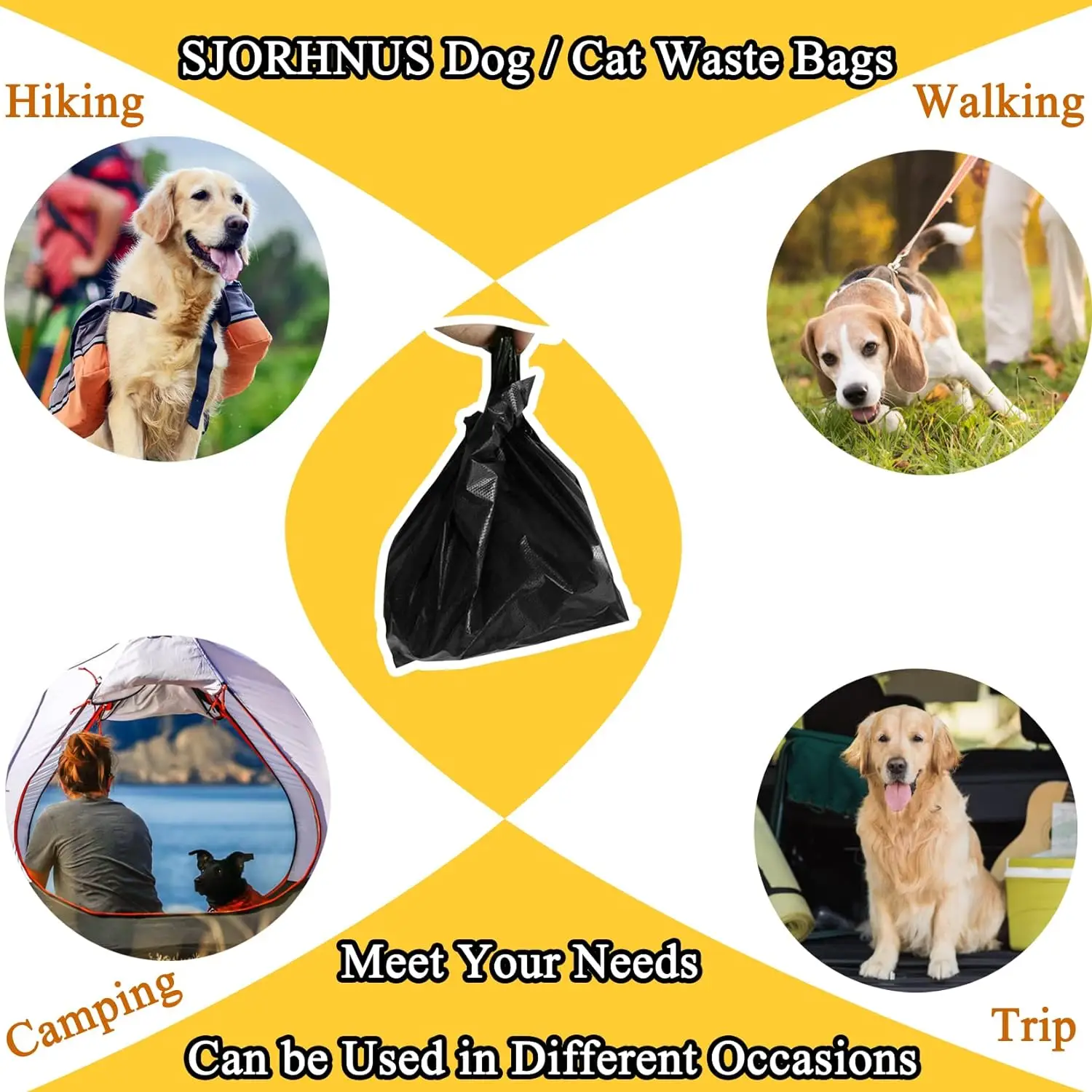 Dog Cat Poop Bags100Pcs Black Pet Small Waste Bags with Handle Small Plastic Garbage Bags for Pet Poop Desktop Litter Car