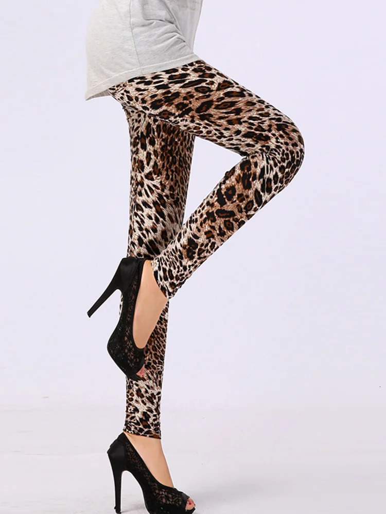 YSDNCHI Fashion Women Leggings Slim High Waist Elasticity Leggings Leopard Printing leggins Woman Pants Cotton Leggings 250303