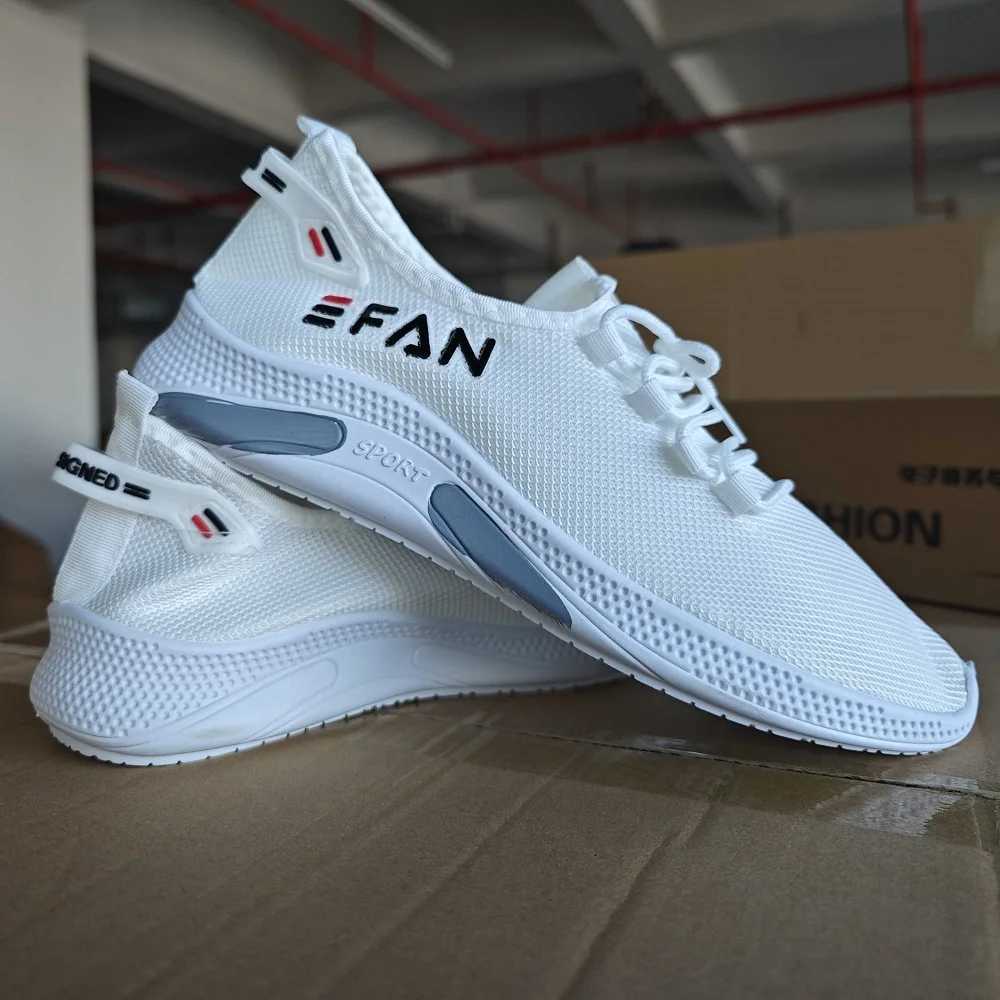 Spring White Casual Shoes Breathable Non-slip Walking Sneakers Men Shoes Outdoor 2024 Comfortable Fashion Lace Up Running ShoesC250304