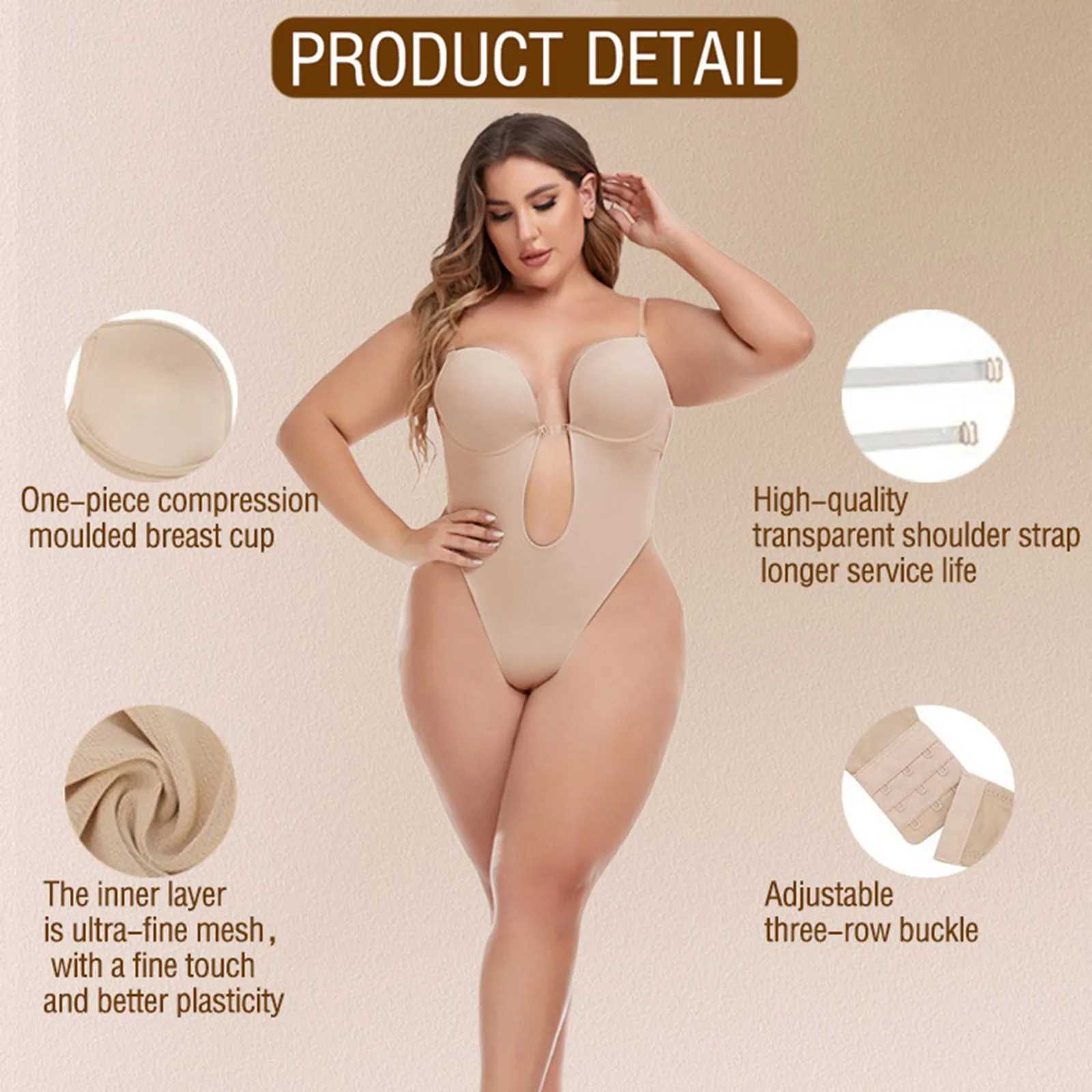 Womens full body shaping bra backless tight fitting thong invisible shape abdominal control shape strapless weight loss braXJ250304