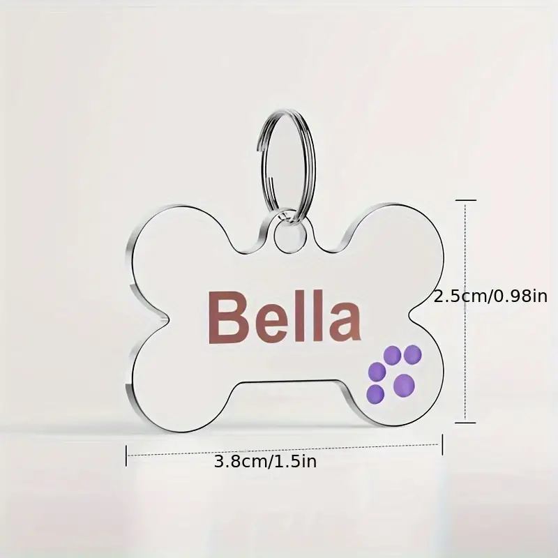 Anti-lost Dog ID Tag Personalized Dogs Cat Tags Bone Shape Customized Pet Nameplate for Collar Necklace Free Gift Chihuahua