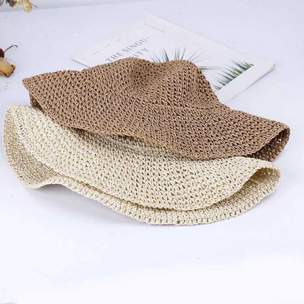 2023 Womens summer Beach c hat pure color bucket hat cool womens hats for the sun hat Str hat Hat for girl Hiking hatXJ250304