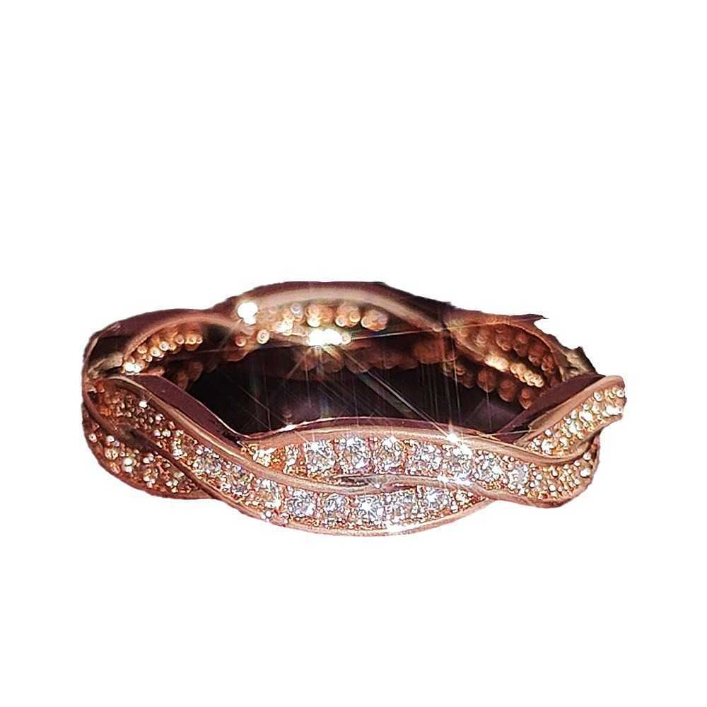 Couple Rings Fashionable and versatile rose gold silver round eternal ring give your best friend a Christmas gift R5414 H25303