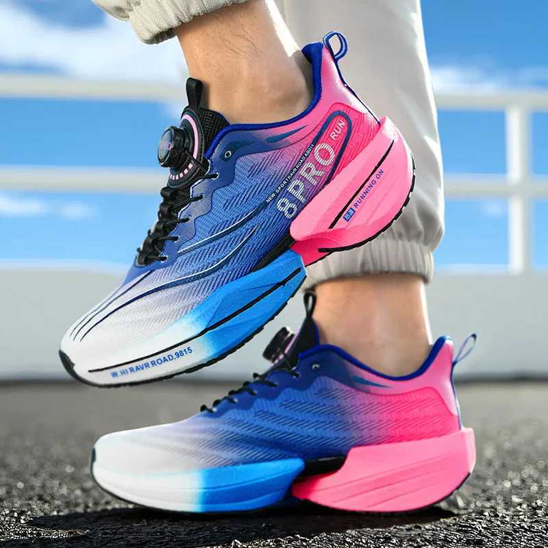 Marathon Carbon Plate Sports Running Shoes Men New Breathable Lightweight Mesh Sport Shoes Women Comfortable Nonskid SneakersC250304