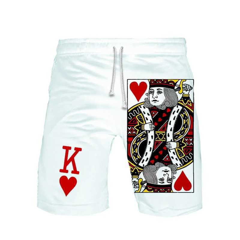 Playing Cards Poker K A Sport Running Short Pants KING QUEEN Swimming Trunk Pants Quick-drying Movement Surfing Shorts SwimwearT250304