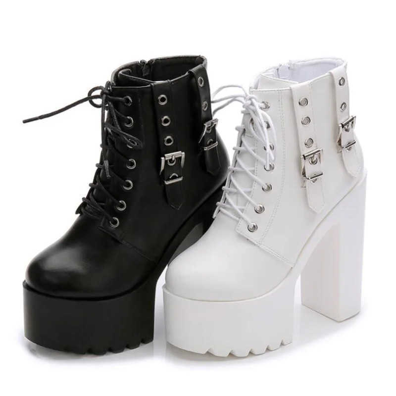 New Wen Black White Ankle Boots 14cm Super High H Square H Boots Zip Insole Sexy Wen Boots Z250304