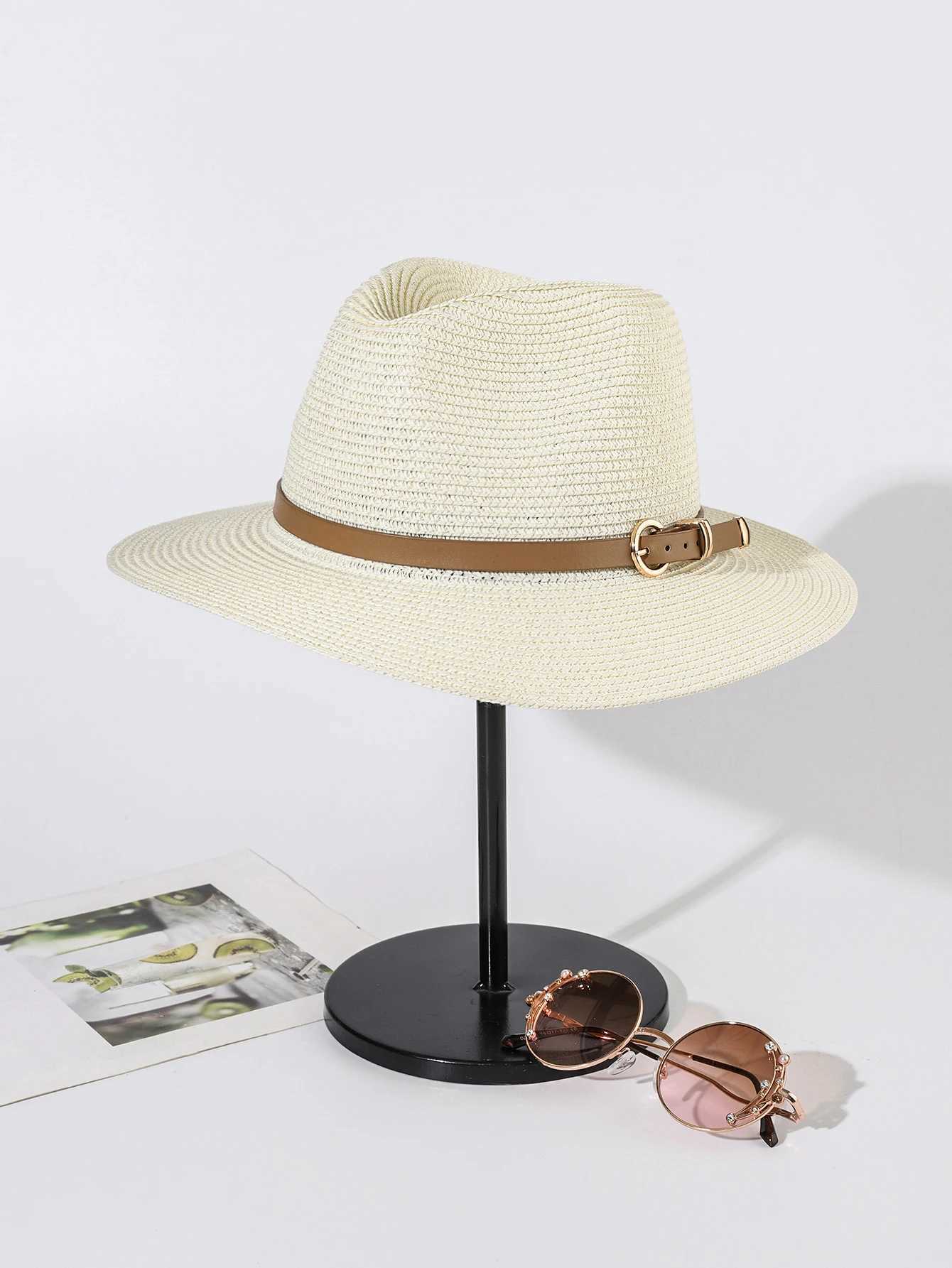 Summer hats mens and womens white wide brimmed Panama hats youth street pats vacation belt small top hat everything up sun visXJ250304
