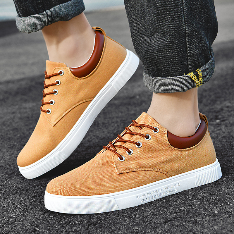 New Men's 2025 Summer And Autumn Designer Board Shoes Canvas Personalized Korean Edition Fashion Versatile Comfortable Thick Soled Height Increas
