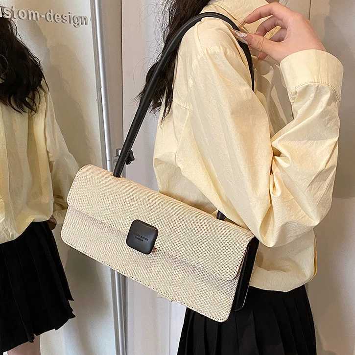 Brand Designer Canvas Womens Shoulder Bag Casual Lock Crossbody Bag Large Flap Handbag Y250303