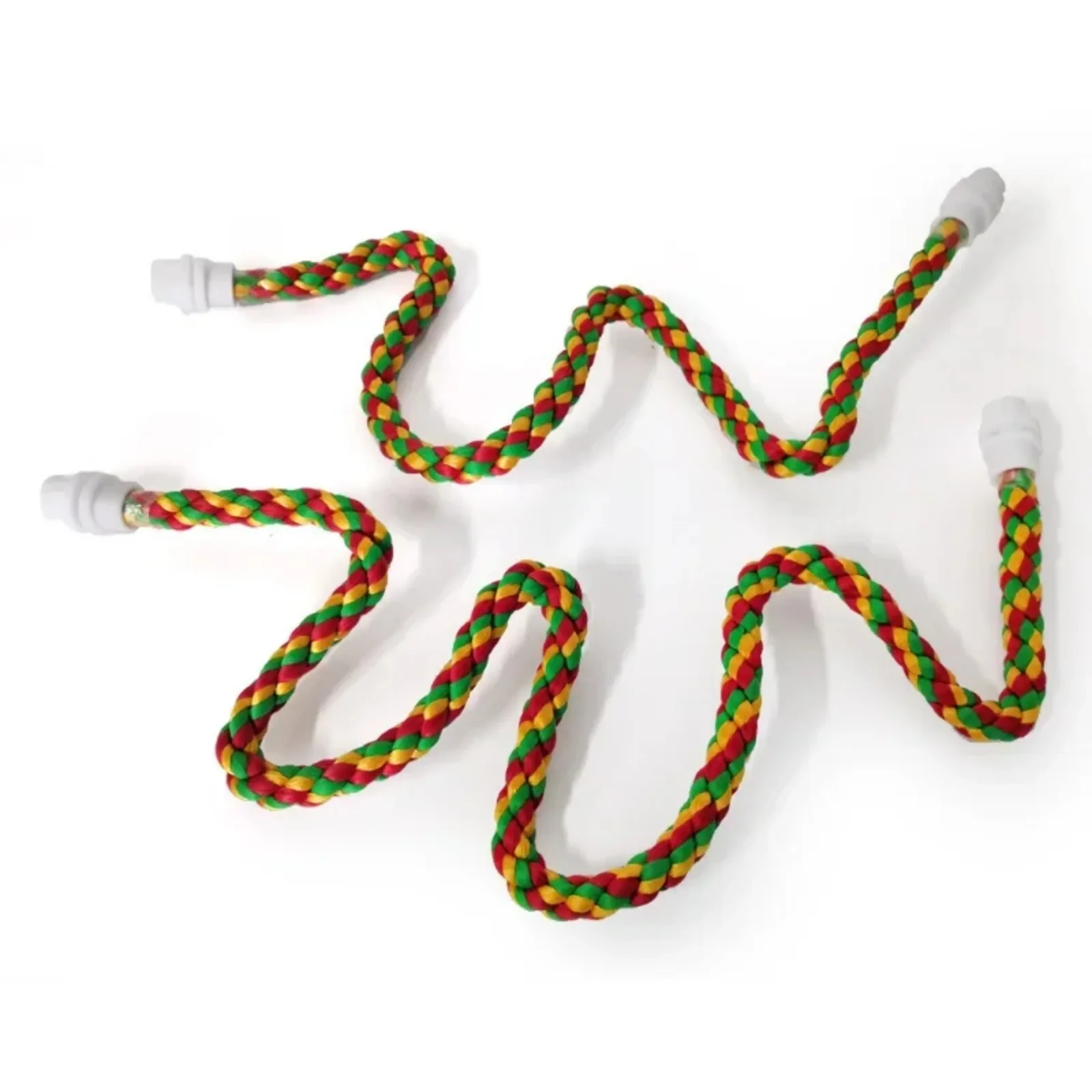 Bird Bite Toy Multi-color Parrot Standing Woven Rope Toy Bird Chew Toy Bendable Pet Parrot Standing Perches for Parakeet