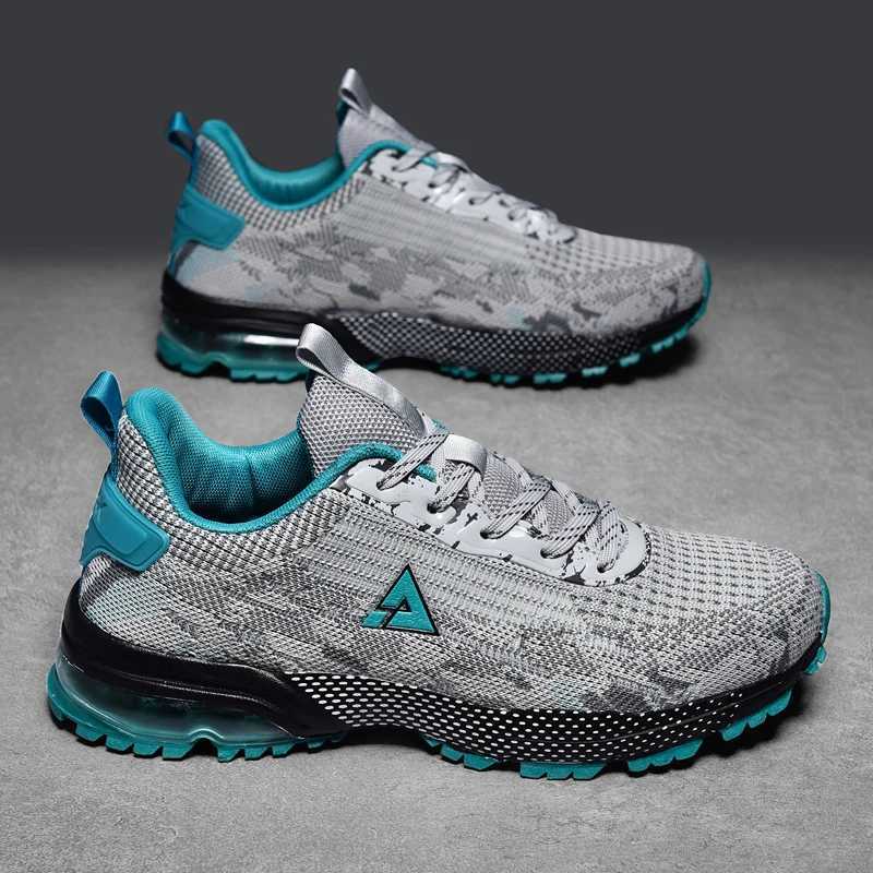 Mens Running Shoes Lightweight Soft Non-slip Tennis Shoes Mesh Breathable Lace-up Sports Shoes for Men SneakersC250304