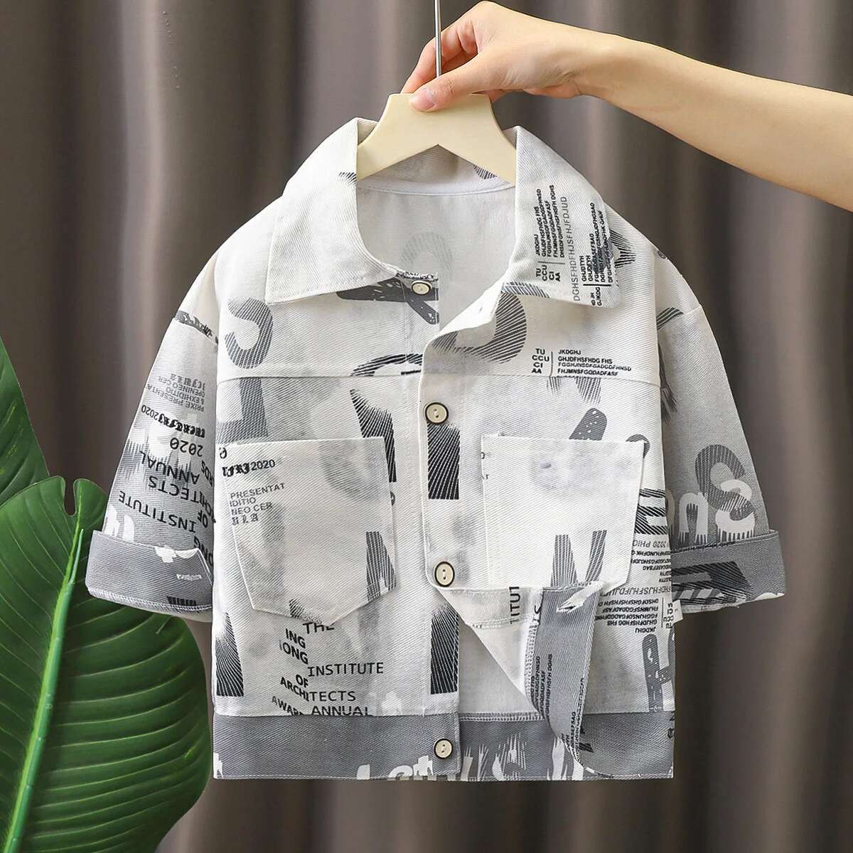 Ddmyshoesvip Autumn Toddler Jackets Cotton Graffiti Long Sleeve Baby Outerwear Coat Loose Turn Down Collar Children Kid Boys Shirts