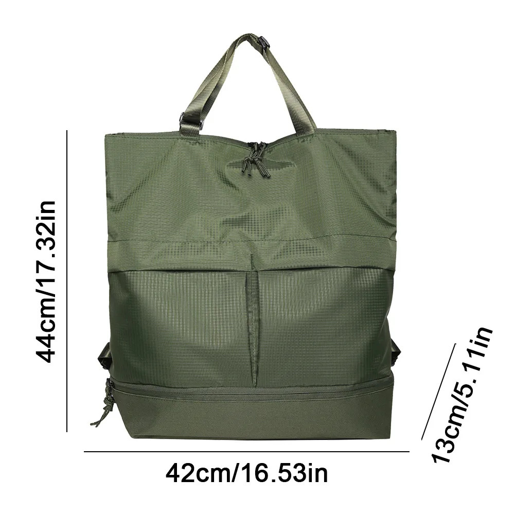 Ship from US Unisex Leisure Handbag Lightweight Women Men Carry On Backpack Large Capacity Solid Color Multifunctional Versatile Outdoor Bag 250304FBB