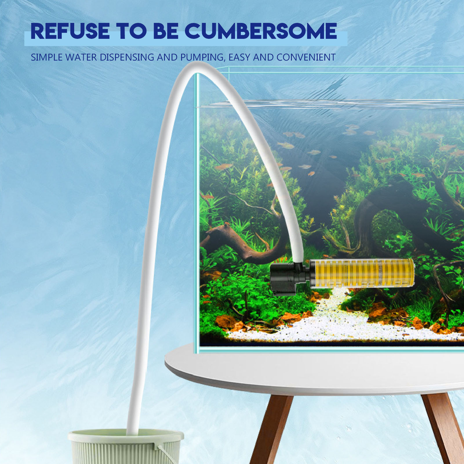 Submersible Aquarium Filter Fish Tank Filter 1800L/H 3 Layer Sponge Powerful 25W Submersible Power Filter with Water Pump