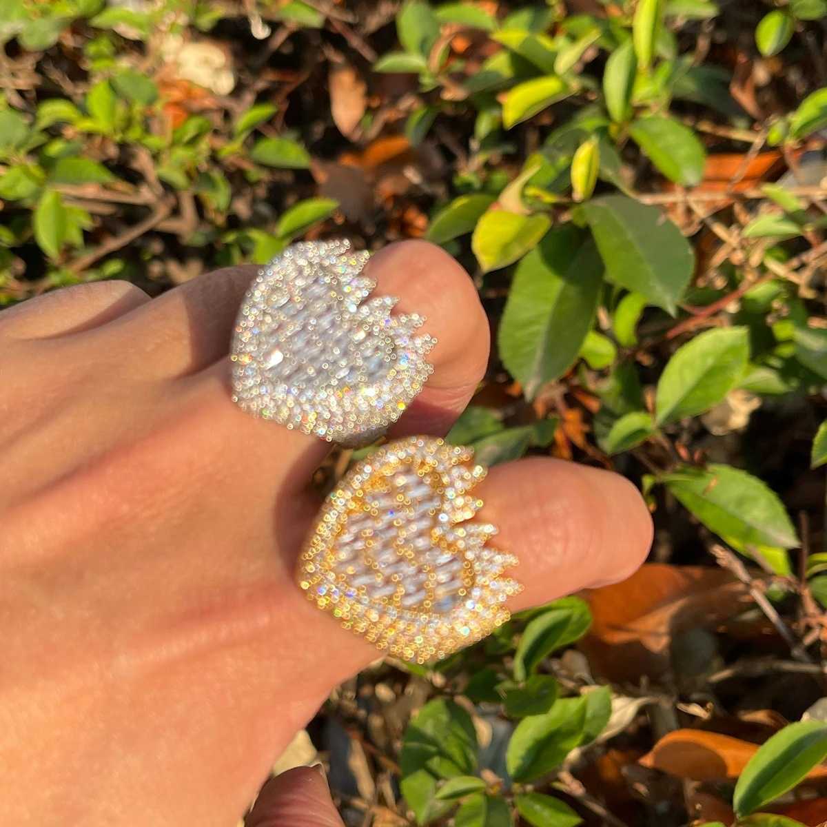 Couple Rings Wind hip-hop ladder square love ring real gold electroplating fashionable and personalized trendsetter ring H25303
