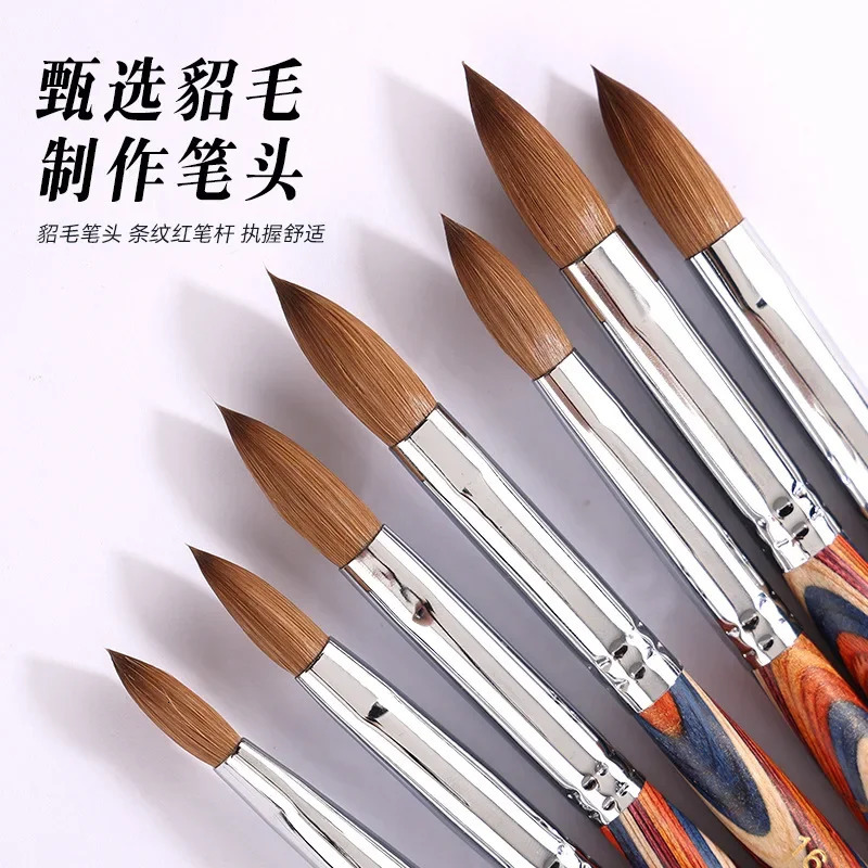 Tianmi 100% pure Kolinsky nail brush bar wooden nail pen UV gel polishing extender hand painting brush 250304