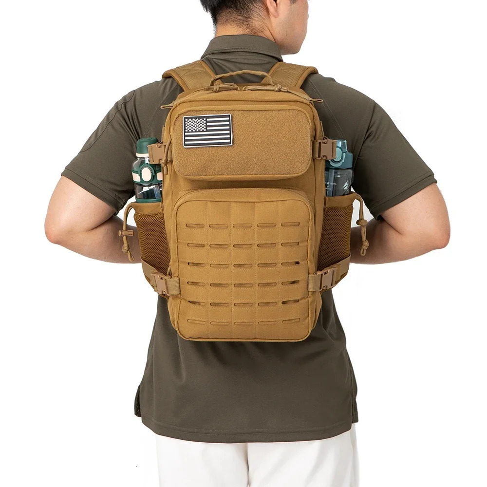 Ship from US 25L tactical backpack suitable for mens and womens hiking backpacks with bottle rack gym camping equipment 250304FBB