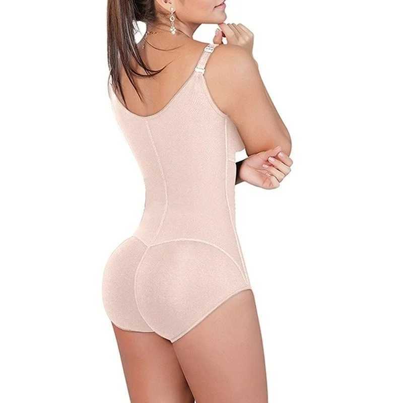 Womens Bodysuit Shapewear Slimming Tummy Control Full Body Shaper Panty Clip Zip with Bra Fajas Colombianas OverbustXJ250304