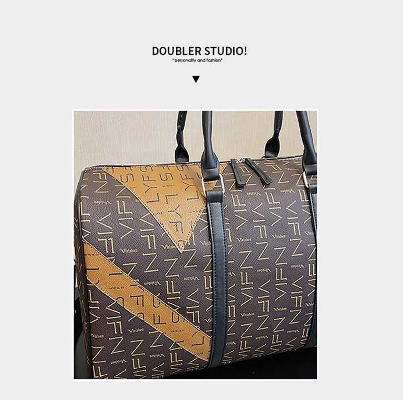 Cross Border PU Travel Bag Fashionable Letter fitness Bag Spring New Production Bag Large Capacity Single Shoulder Luggage Bag Y250304