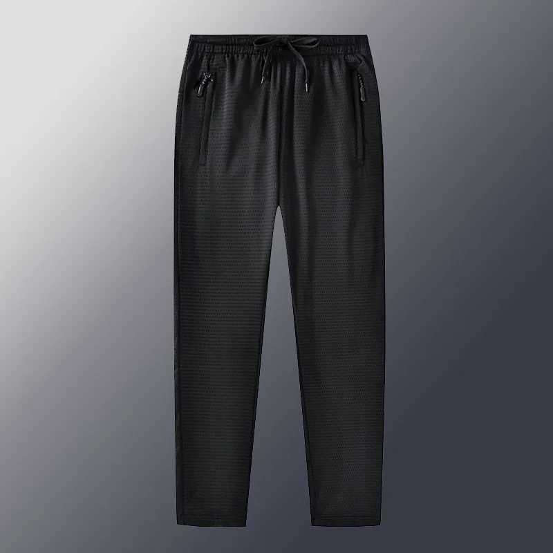 Ice silk pants for mens summer trend new thin and fast dry air-conditioned pants with mesh toe binding casual pantsXJ250303