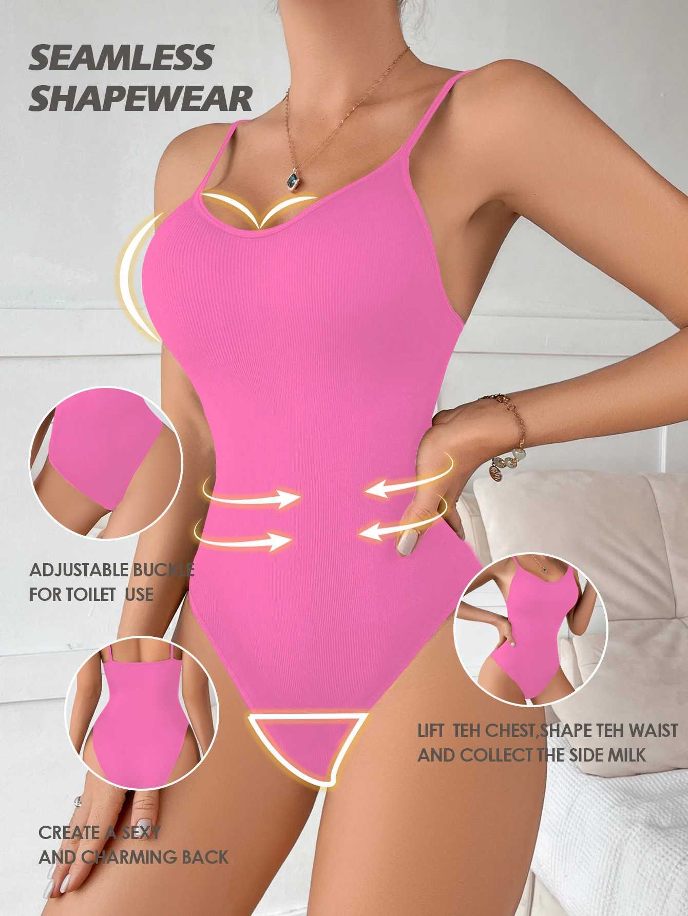 on Sale V Neck Spaghetti Strap Bodysuit Compression BodySuits Open Crotch Shapewear Slimming Body Shaper Smooth Out BodysuitXJ250304