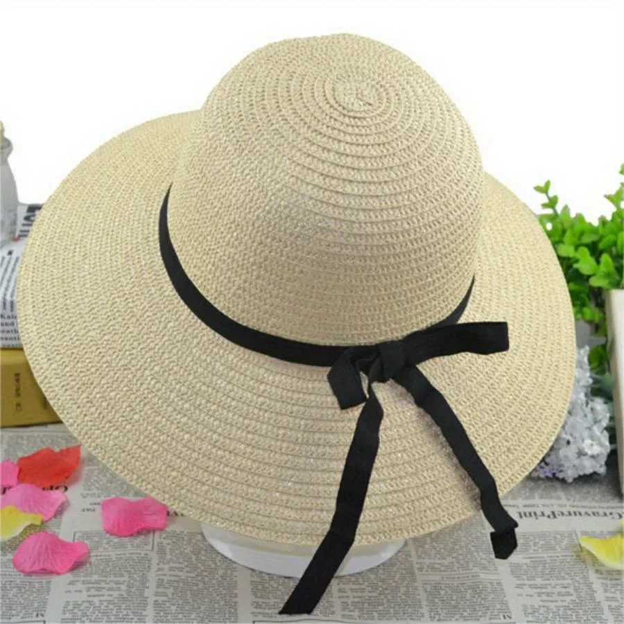 Big Brim Bowknot Sun Hat Breathable Sun Protection Str Hat Mens Summer Outdoor Travel Sports Hiking Beach CsXJ250304