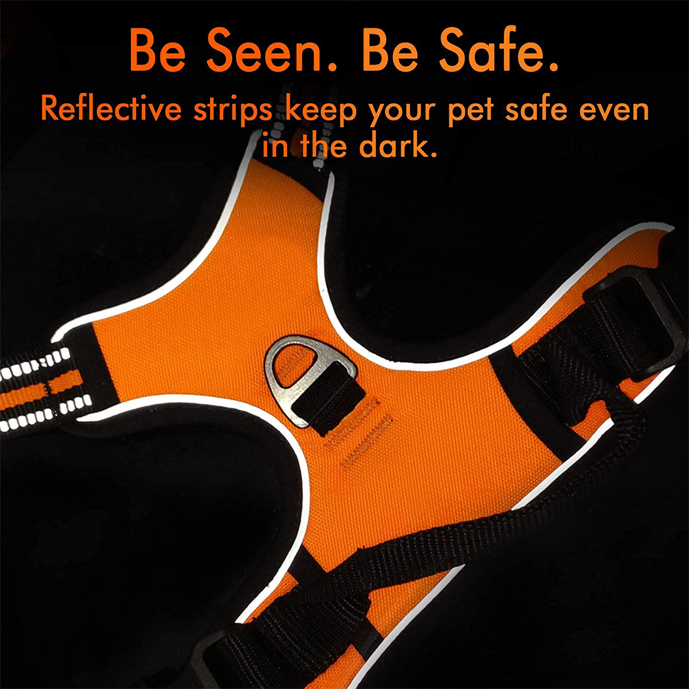 Pet Harness for Large Dogs No Pull Service No Choke Collar Reflective Vest Easy Control Handle Comfortable for Outdoor Walking