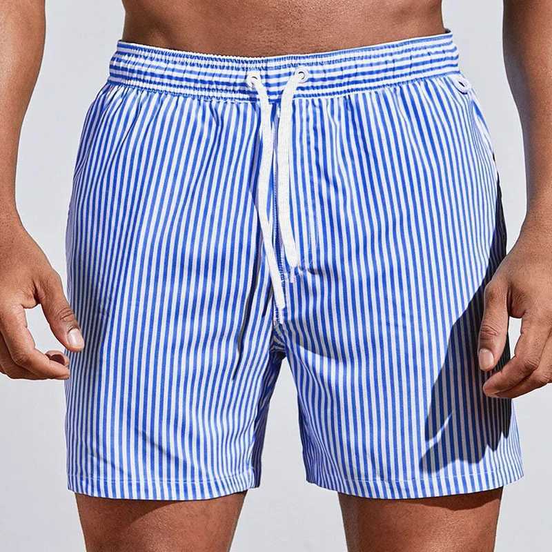 Mens Swimsuit Fitness Trunks Quick Dry Bathing Suit Breathable Drawstring With Pockets Shorts Summer Beach Surfing Board ShortsT250304