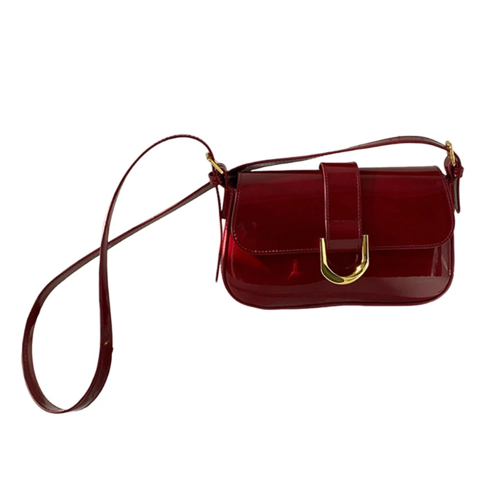 Ship from US Women Buckle Hobo Bag Strap Adjustable Flap Satchel Casual Patent Leather Shoulder Vintage Tote Handbag Daily Dating 250304FBB