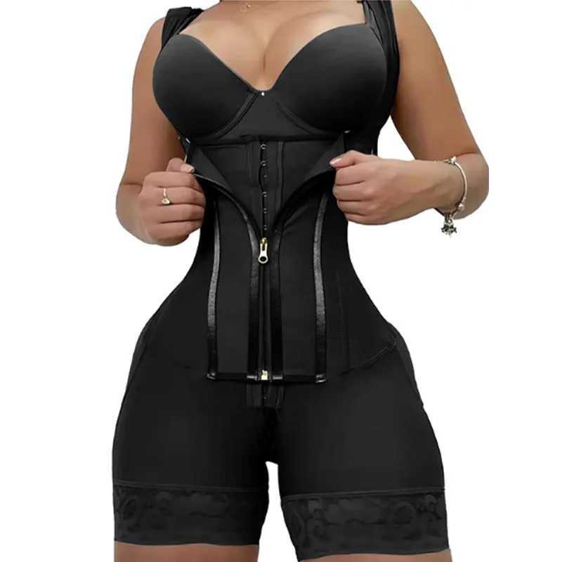 Colombian Fajas Shapewear Bodysuit Body Shaper Women 9-bone High Compression Girdles Double Tummy Control Full Body Open CrotchXJ250304