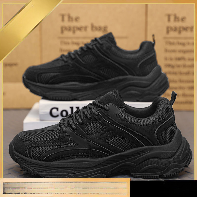 Pure Black Grey 2025 Famous Designer s New Original Fashionable Lightweight Anti Slip Men s Running Sports Thick Soled Running Shoes