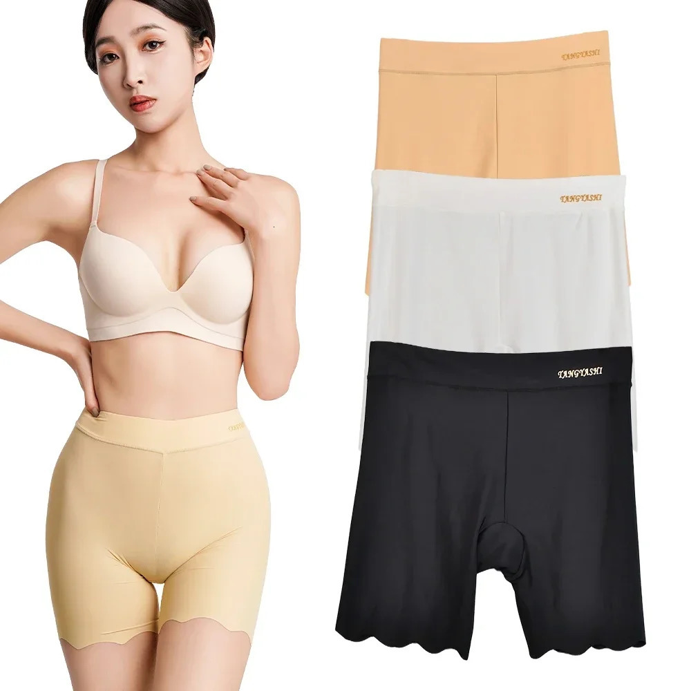 2 seamless and safe short womens ice silk summer anti rubber underwear boxing largesized leg 40100kg 250304