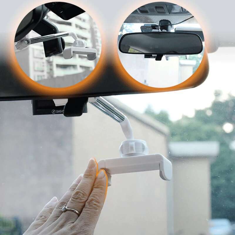 1PCS Universal 360 Degrees Rotating Car Rearview Mirror Mount GPS Phone Holder Adjustable Support