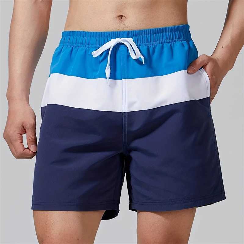 3D Trendy Color Block Y2k Graphic Shorts Men Women Hawaii Swim Trunks Quick Dry Beach Shorts Pants Kid Street Outdoor SportwearT250304